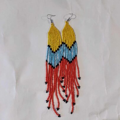 Brincos Apurinã Amarelo Preto Laranjado e Azul