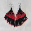 Brincos Apurinã Preto Vermelho Franjas P