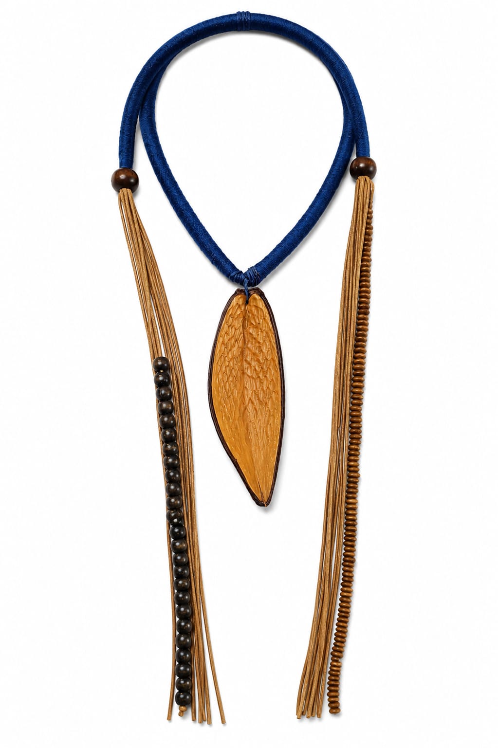 Jaty Galeria - Colar Satere-Mawe - Azul - Canoinha bege